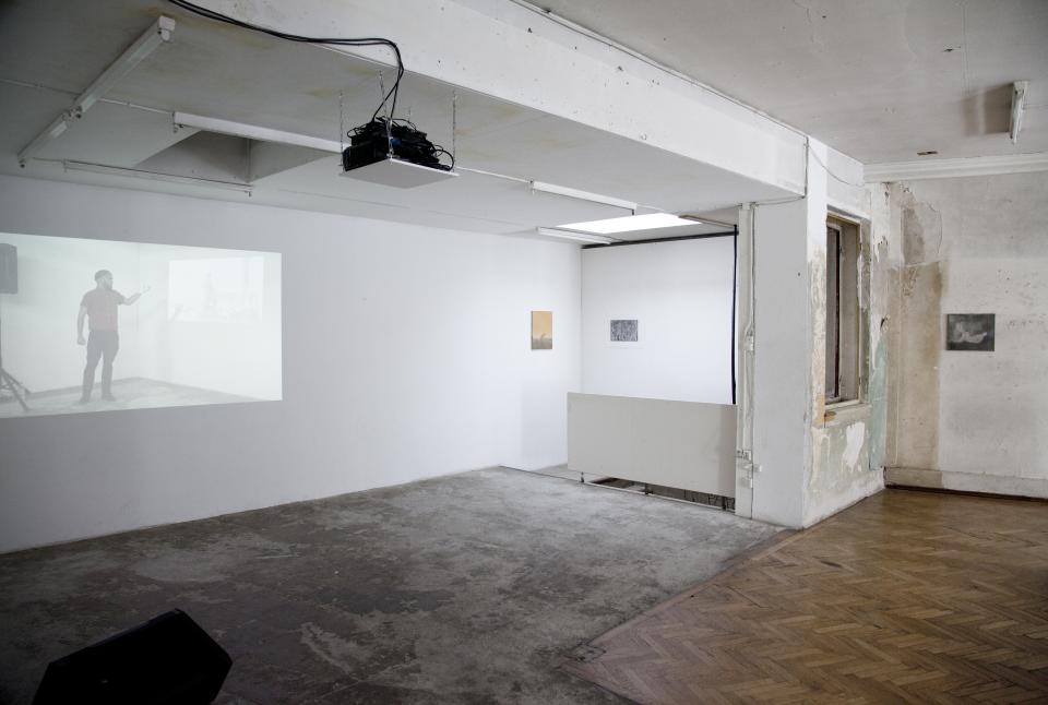 installation view with video projection